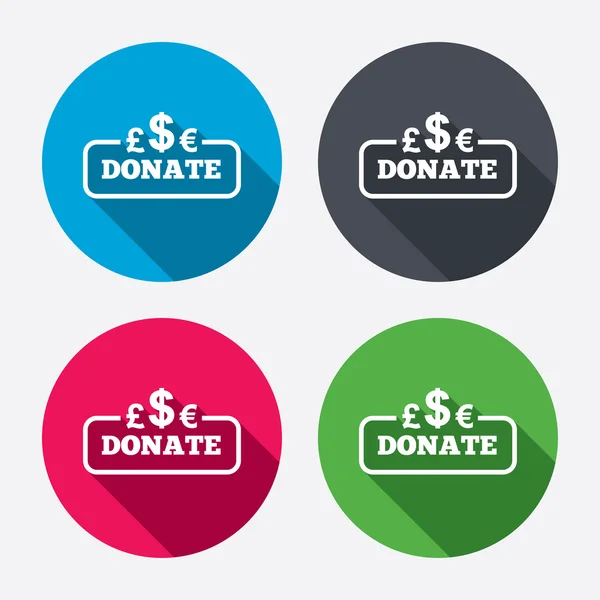 Donate sign icons — Stock Vector