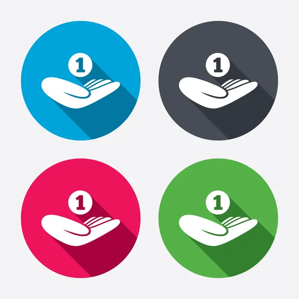 Donation hand sign icons — Stock Vector
