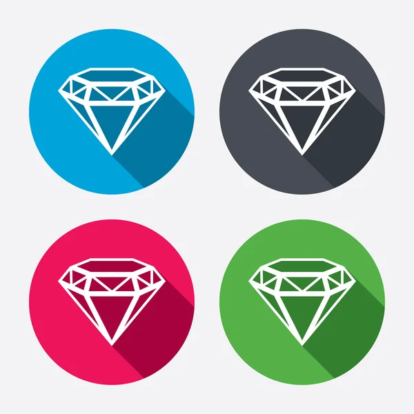 Ícones de sinal de diamante — Vetor de Stock