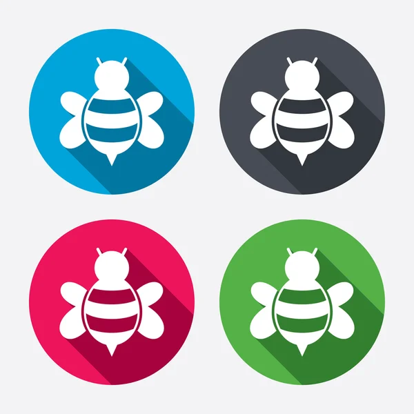 Signo de abeja iconos — Vector de stock