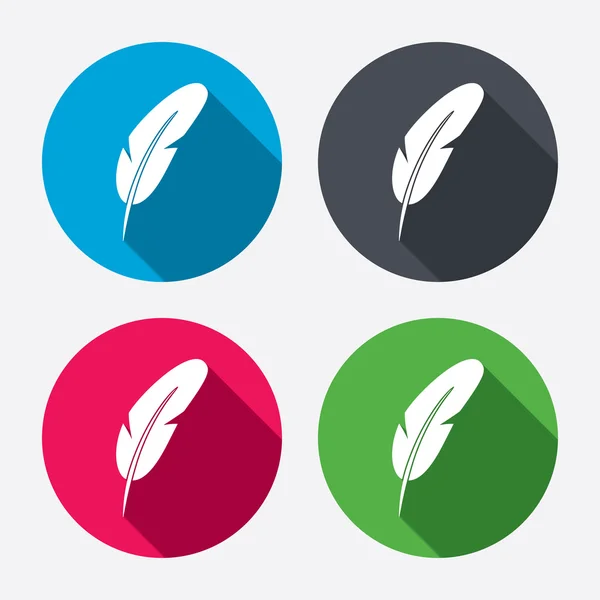 Signo de pluma iconos — Vector de stock