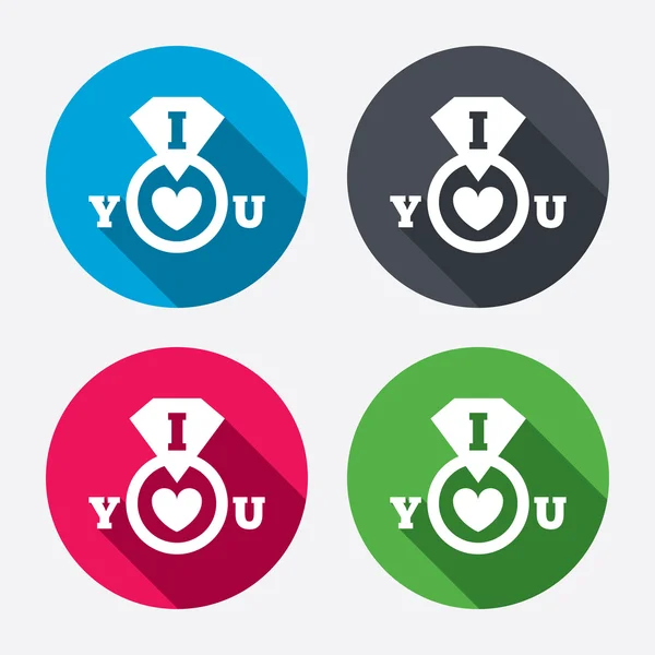 I Love u ondertekenen pictogrammen — Stockvector