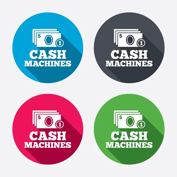 Cash and coin machines signs — Stock Vector