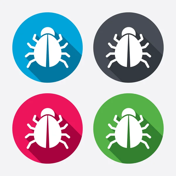 Icone del segno di bug — Vettoriale Stock