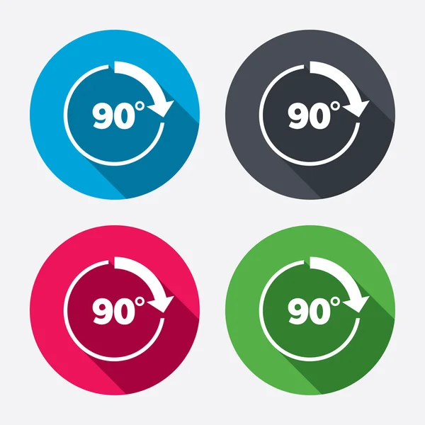 Angolo 90 gradi icone — Vettoriale Stock