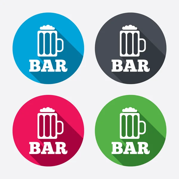 Iconos de signo de bar o pub — Vector de stock