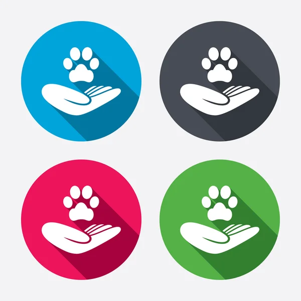 Shelter pets sign icons — Stock Vector