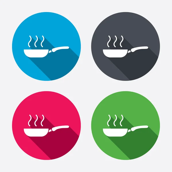 Frying pan sign icons — Stock Vector