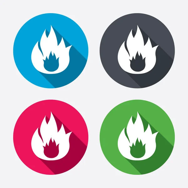 Oheň plamen znak ikony — Stockový vektor