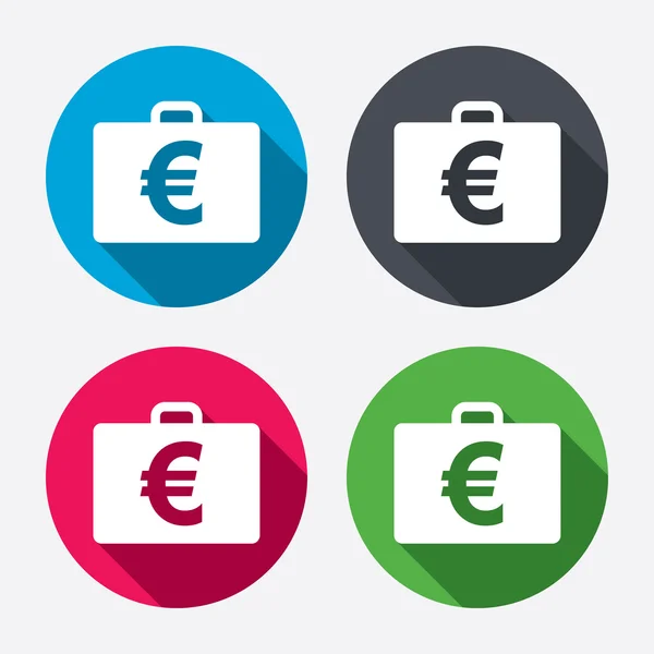 Estuche con signos Euro EUR — Vector de stock