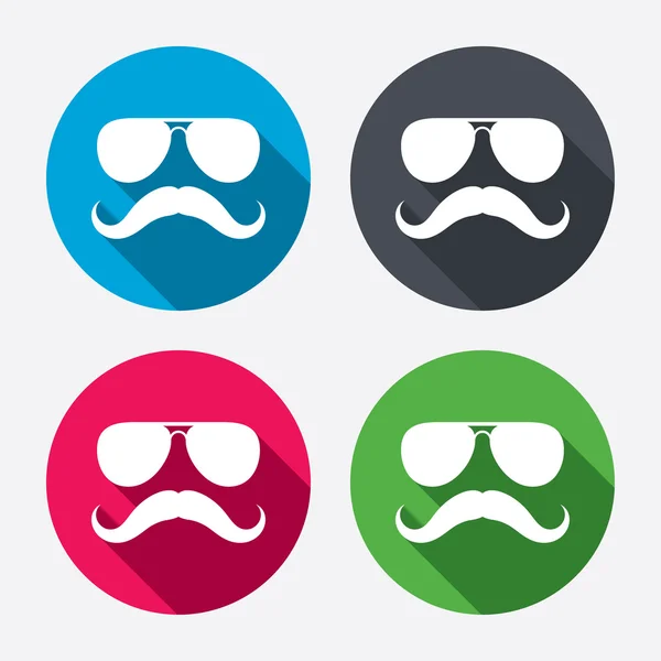 Signos de bigote y gafas — Vector de stock