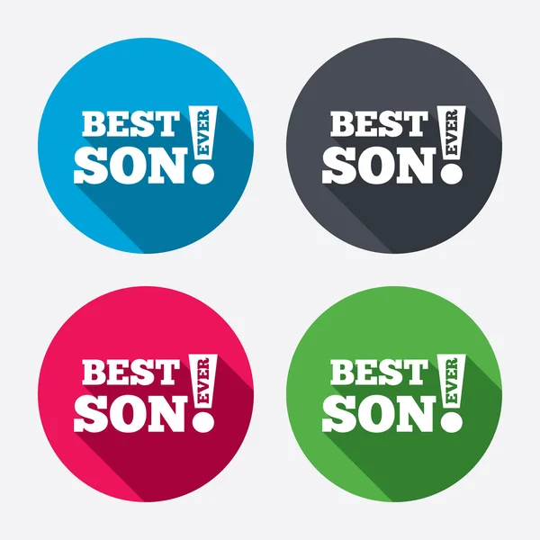 Best son ever sign icons — Stock Vector