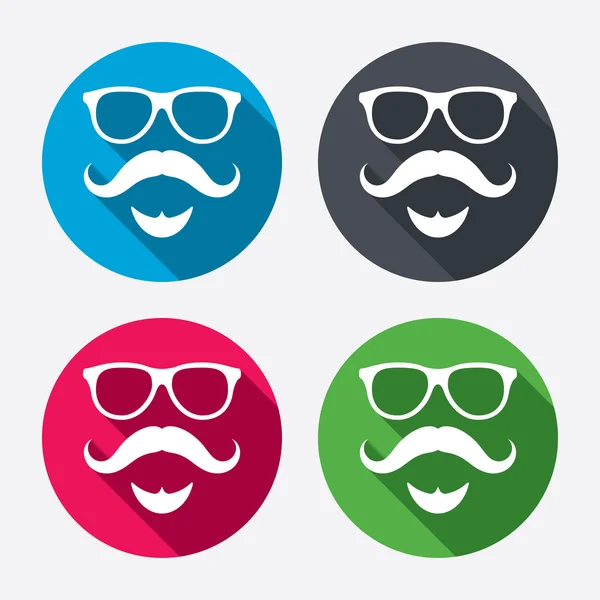 髭と眼鏡の兆候 — ストックベクタ