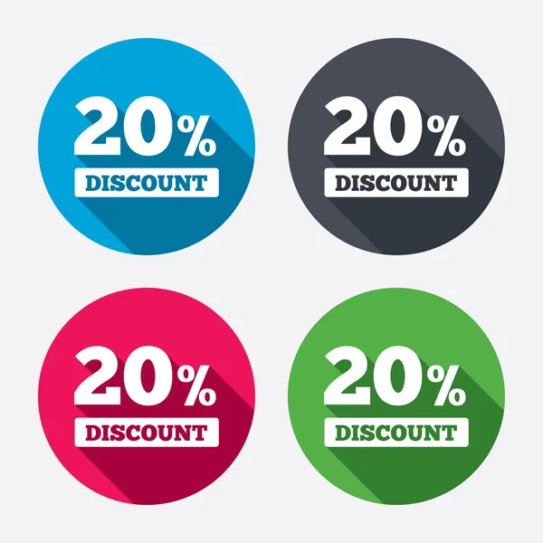 20 percent discount icons — Stock Vector