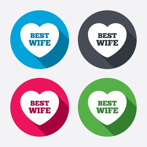 Best wife sign icons — Stock Vector