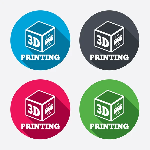3D Print sign icons — Stock Vector