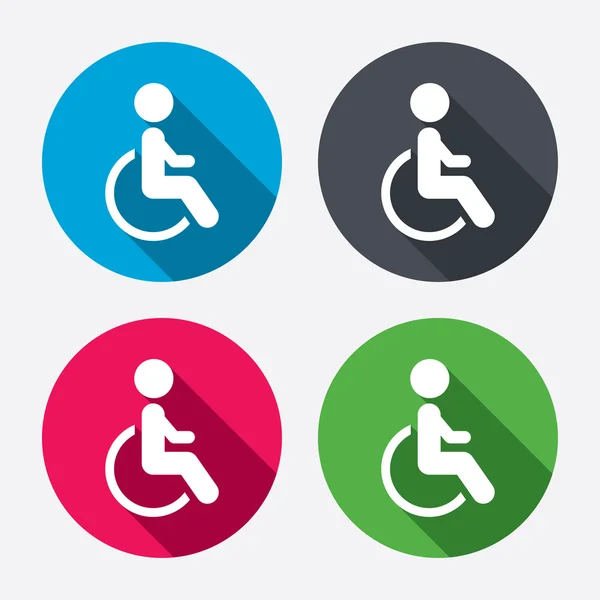 Mensen met een handicap ondertekenen pictogrammen — Stockvector