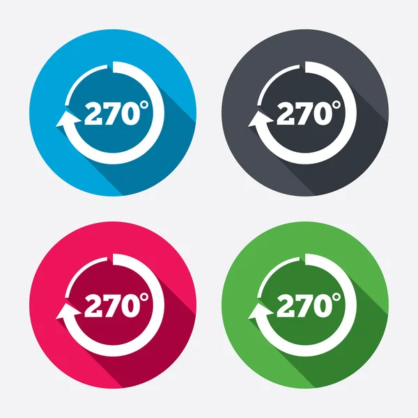 Angolo 270 gradi icone — Vettoriale Stock