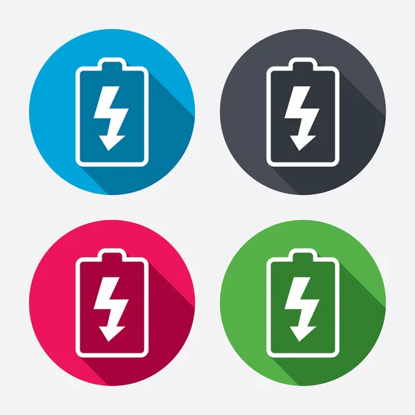 Batteriets laddning tecken ikoner — Stock vektor