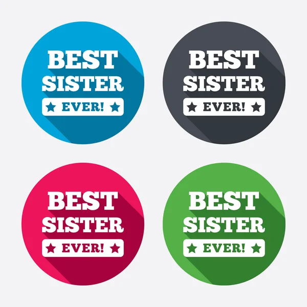 Best sister ever sign icons — Stock Vector