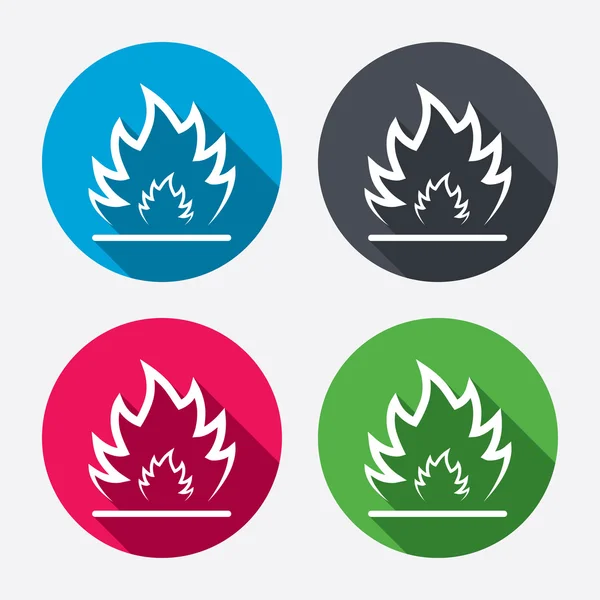 Eld flamma tecken ikoner — Stock vektor