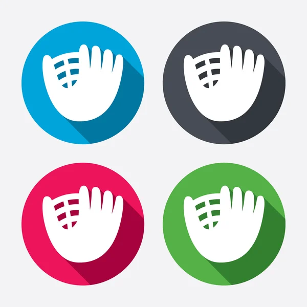 Baseball handske tecken ikoner — Stock vektor