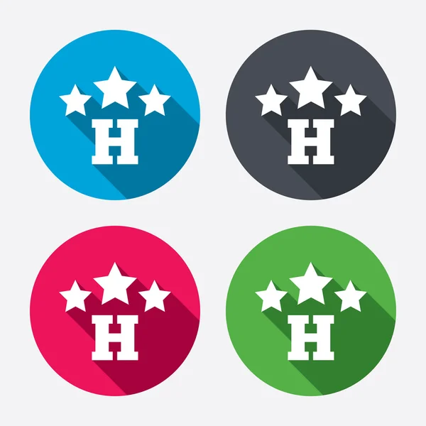 Panneaux hôtel trois étoiles — Image vectorielle