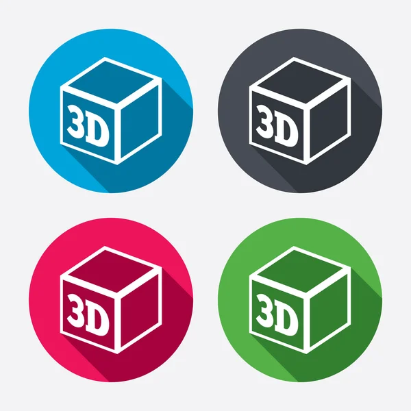 Ícones de sinal de impressão 3D — Vetor de Stock