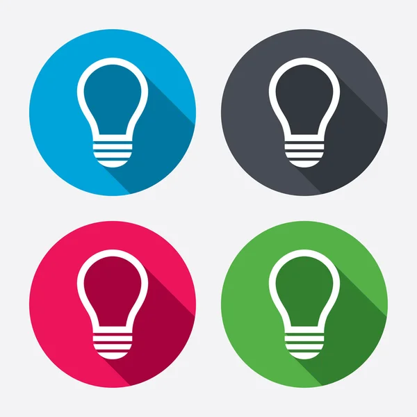 Iconos de signo de lámpara de luz — Vector de stock