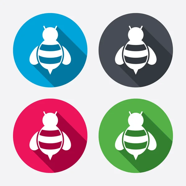 Signo de abeja iconos — Vector de stock