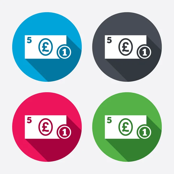 Contant geld teken pictogrammen — Stockvector