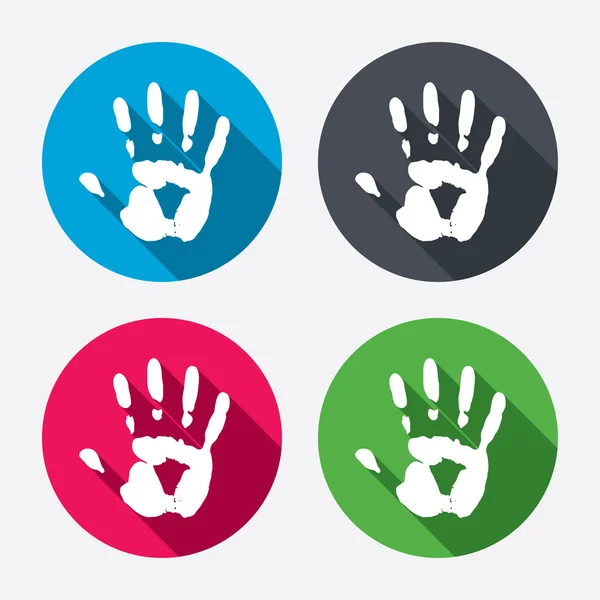 Hand print sign icons — Stock Vector