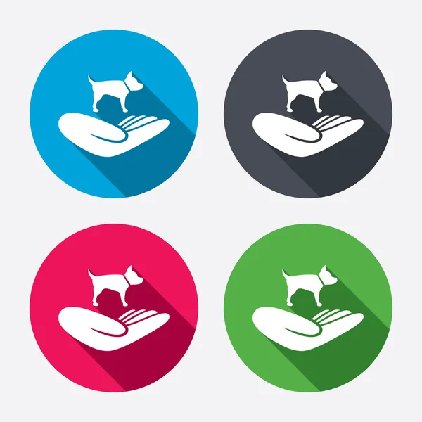 Shelter pets sign icons — Stock Vector