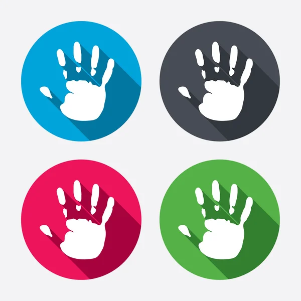 Hand print sign icons — Stock Vector