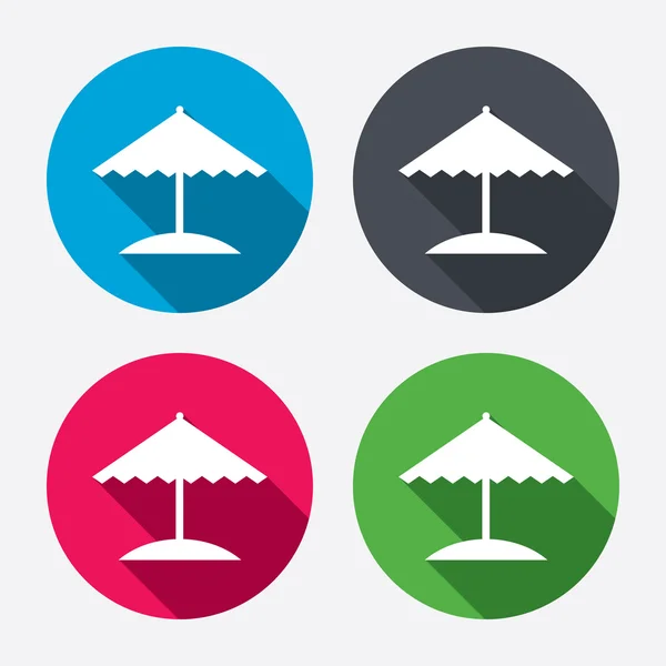 Paraguas de playa iconos — Vector de stock