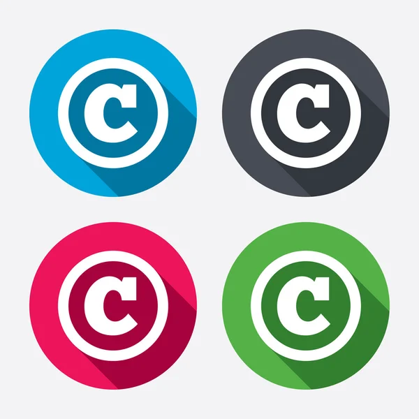 Signo de copyright iconos — Archivo Imágenes Vectoriales