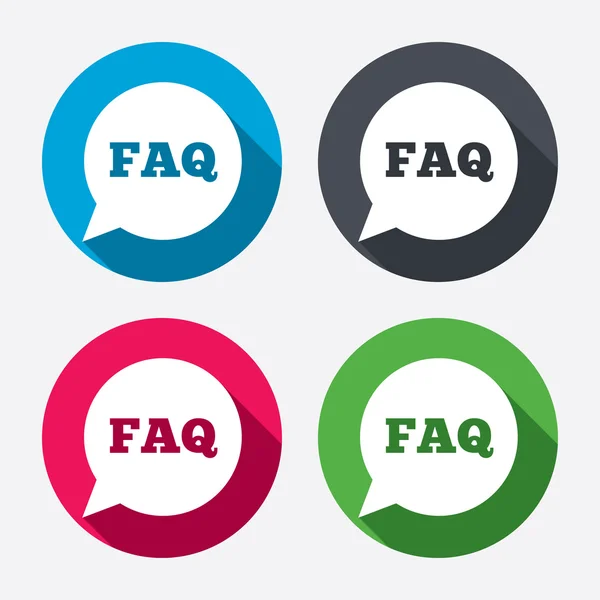 FAQ ícones de sinal de informação — Vetor de Stock