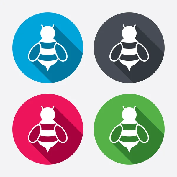 Signo de abeja iconos — Vector de stock