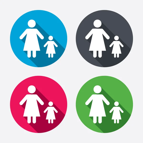 Enlige forældre familie med et barn tegn – Stock-vektor