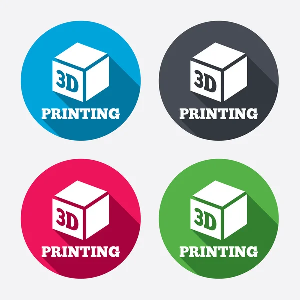 Ícones de sinal de impressão 3D —  Vetores de Stock