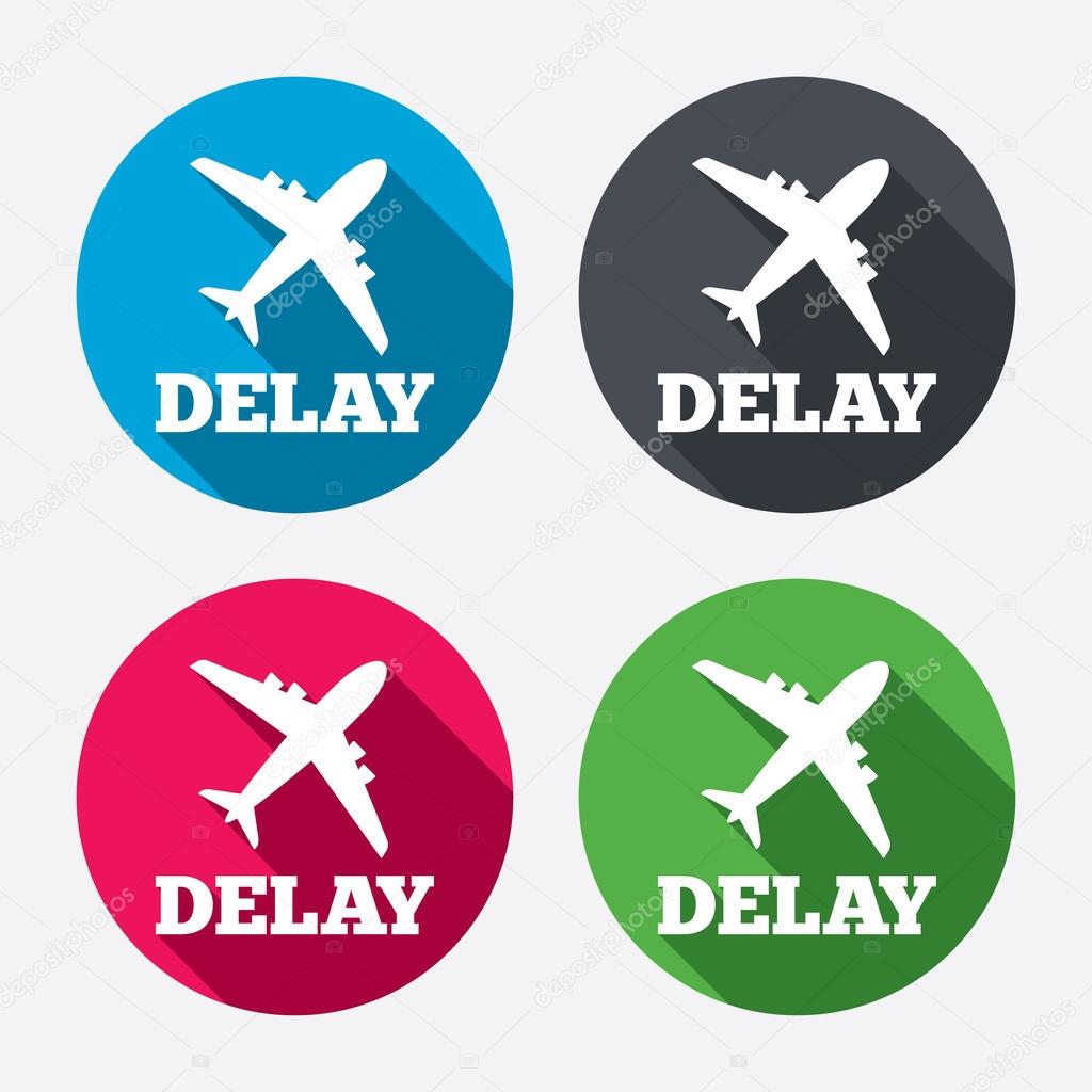 Delayed flight sign icons