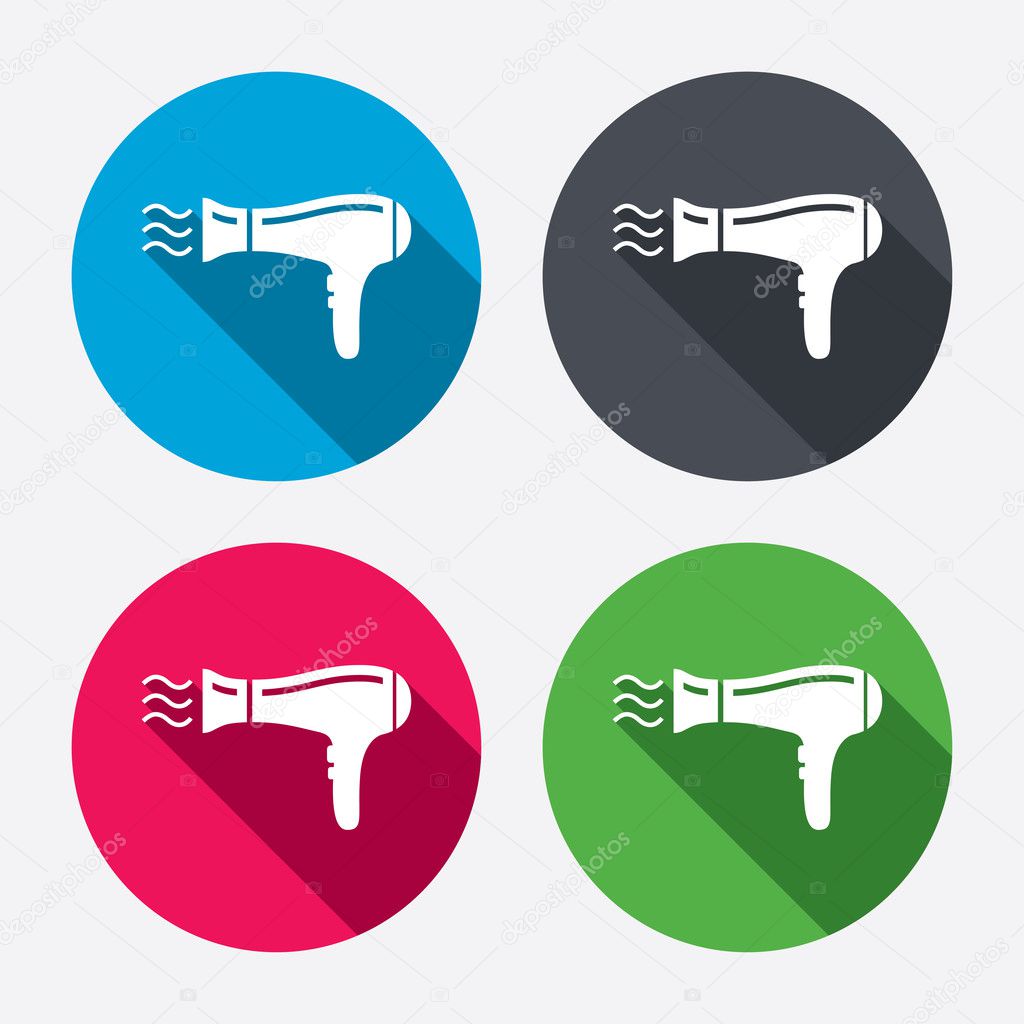 Hairdryer sign icons