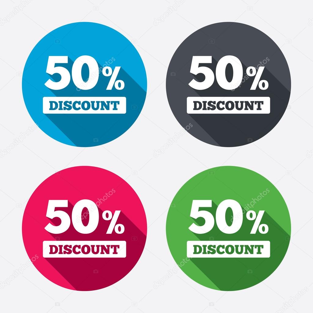 50 percent discount signs