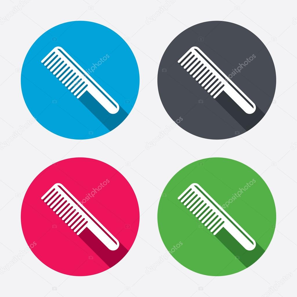 Comb hair sign icons