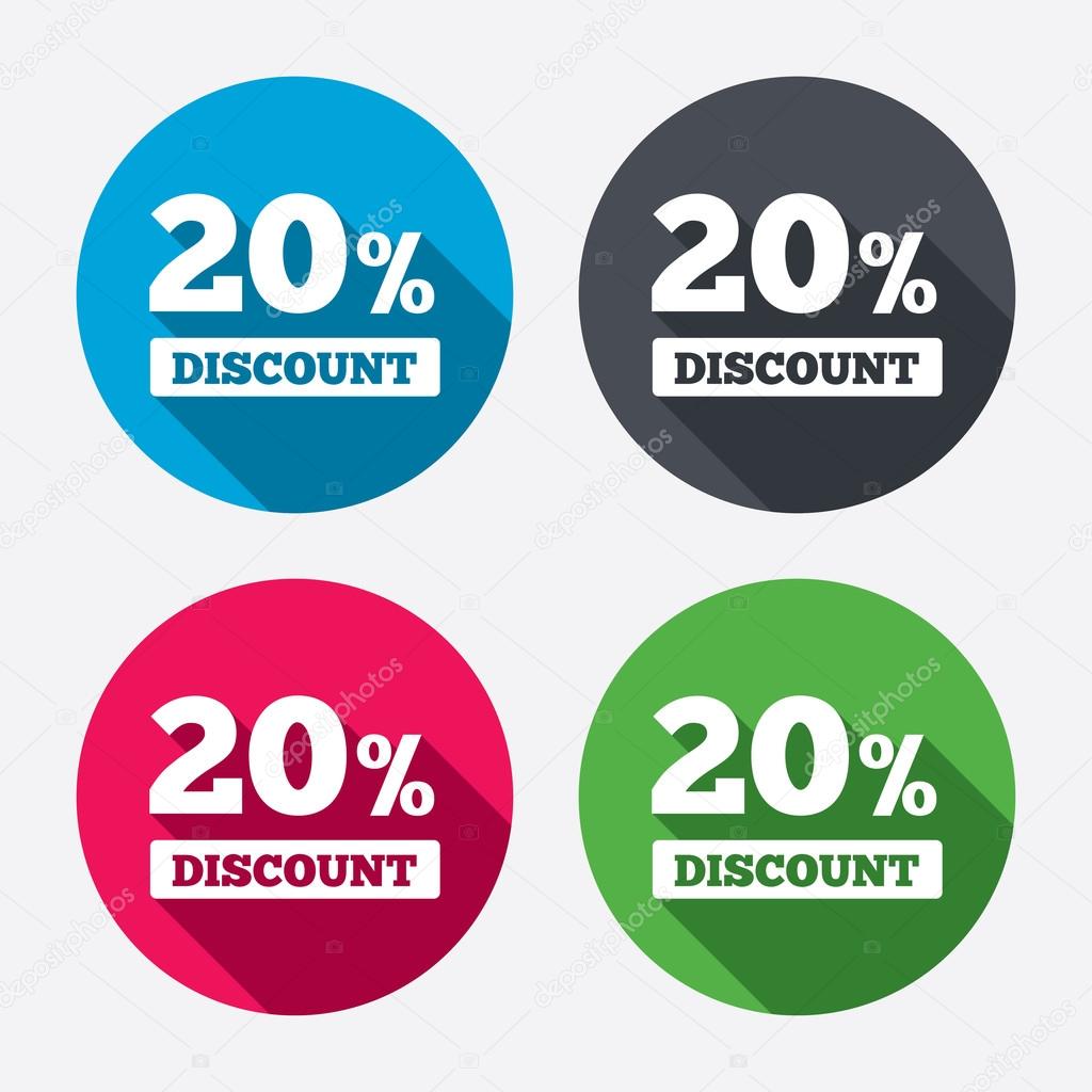 20 percent discount icons