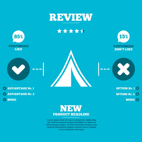 Panneau de tente touristique — Image vectorielle