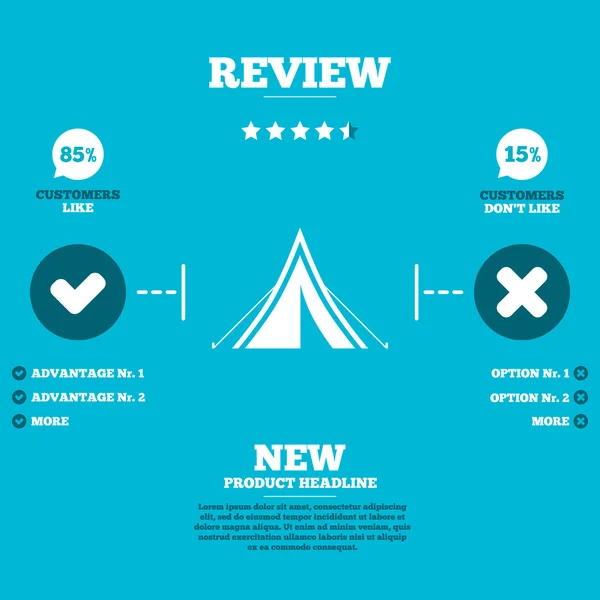Panneau de tente touristique — Image vectorielle