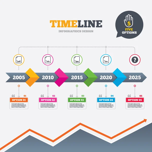 Infográfico de linha do tempo com setas . — Vetor de Stock