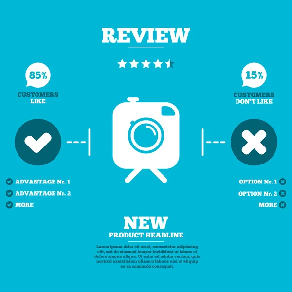 Yenilikçi fotoğraf kamera Infographic öğeleri — Stok Vektör