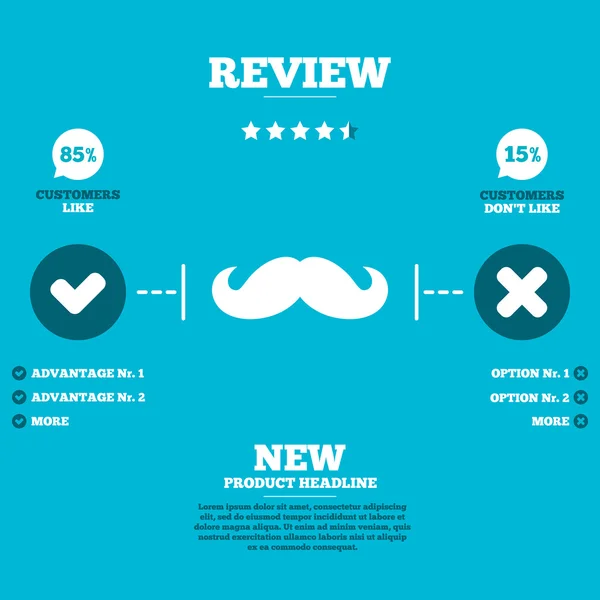 Moustache hipster Éléments d'infographie — Image vectorielle